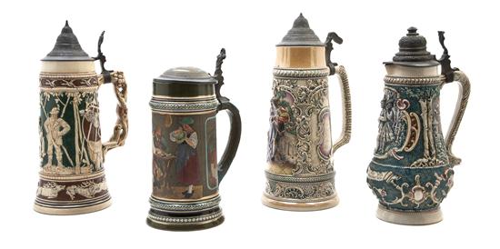 *Two German Porcelain Steins