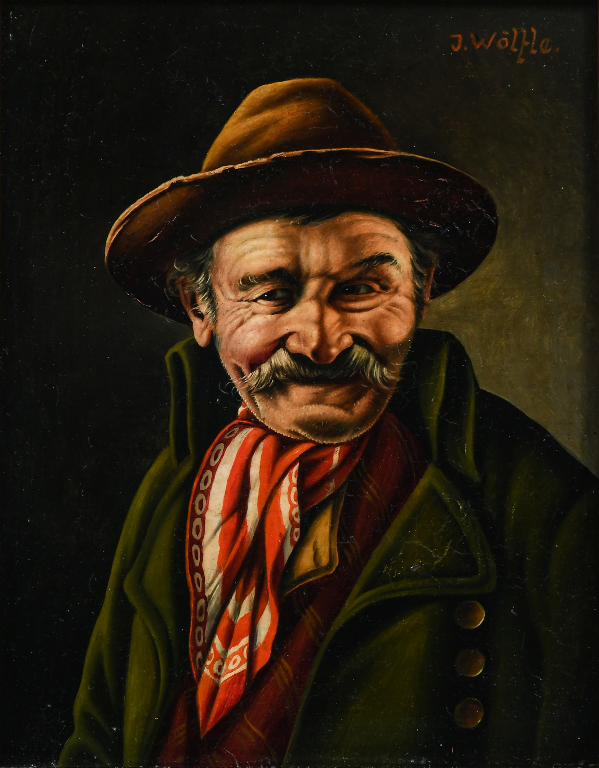 TWO GERMAN PORTRAIT PAINTINGS: 1)