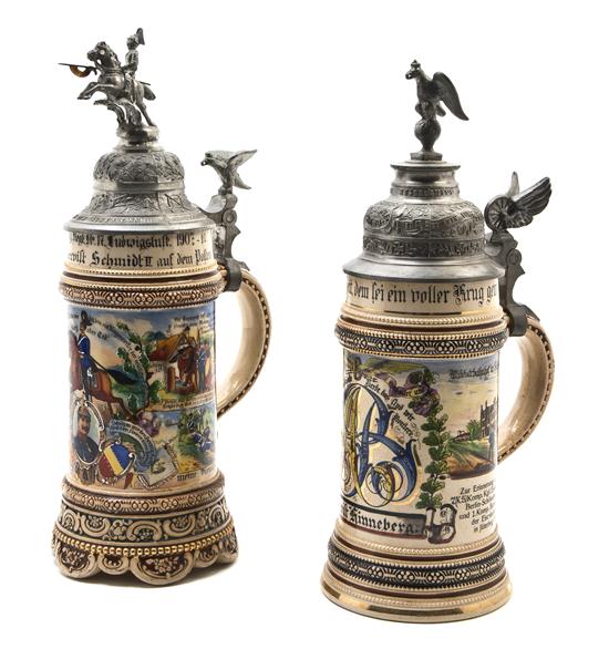 *Two German Pottery Steins