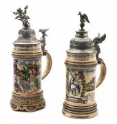 *Two German Pottery Steins Mer