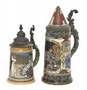*Two German Pottery Steins Vil