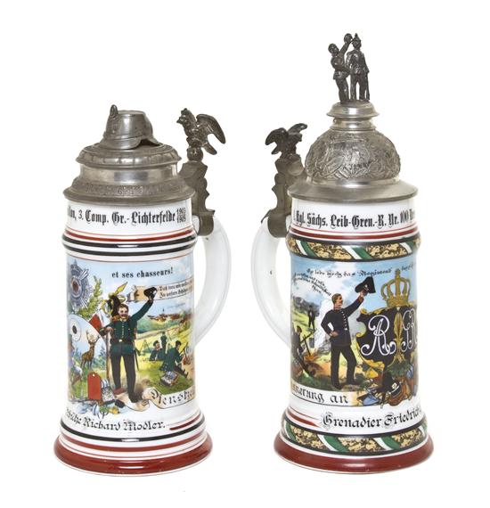 *Two German Regimental Porcelain