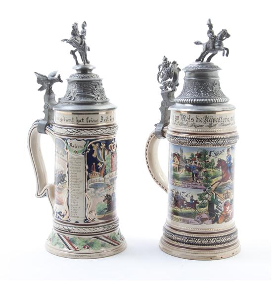 * Two German Regimental Pottery