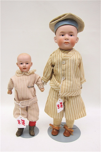 TWO GERMAN SHOULDER HEAD BOY DOLLS: