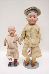TWO GERMAN SHOULDER HEAD BOY D