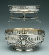 Two German silver center bowls