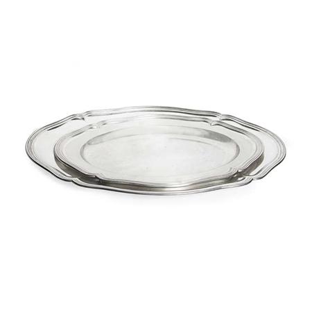 Two German Silver Platters 	 