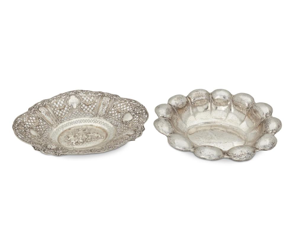 TWO GERMAN SILVER SERVING