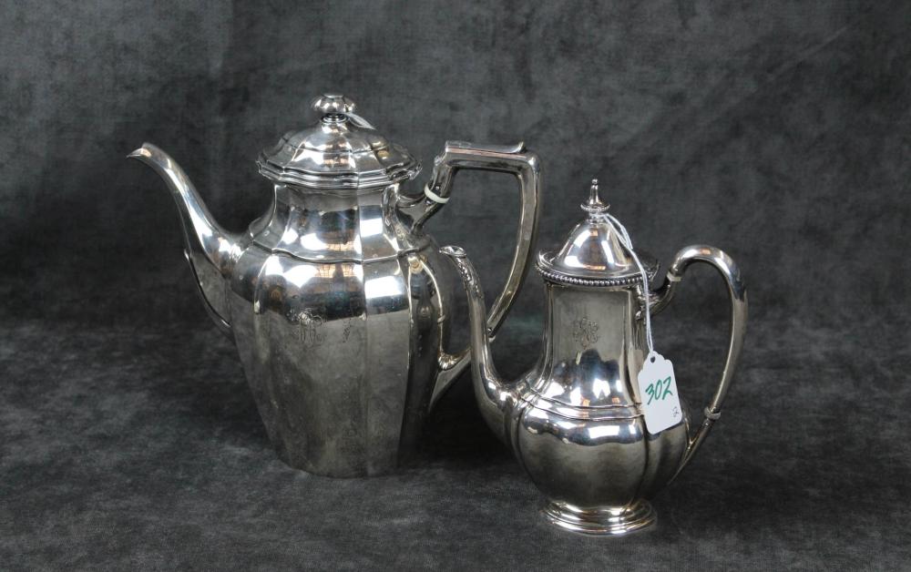 TWO GERMAN SILVER TEAPOTSTWO GERMAN