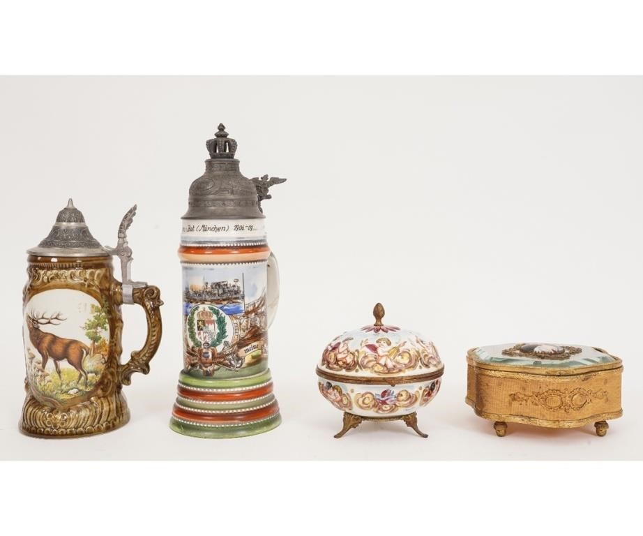 Two German steins one with
