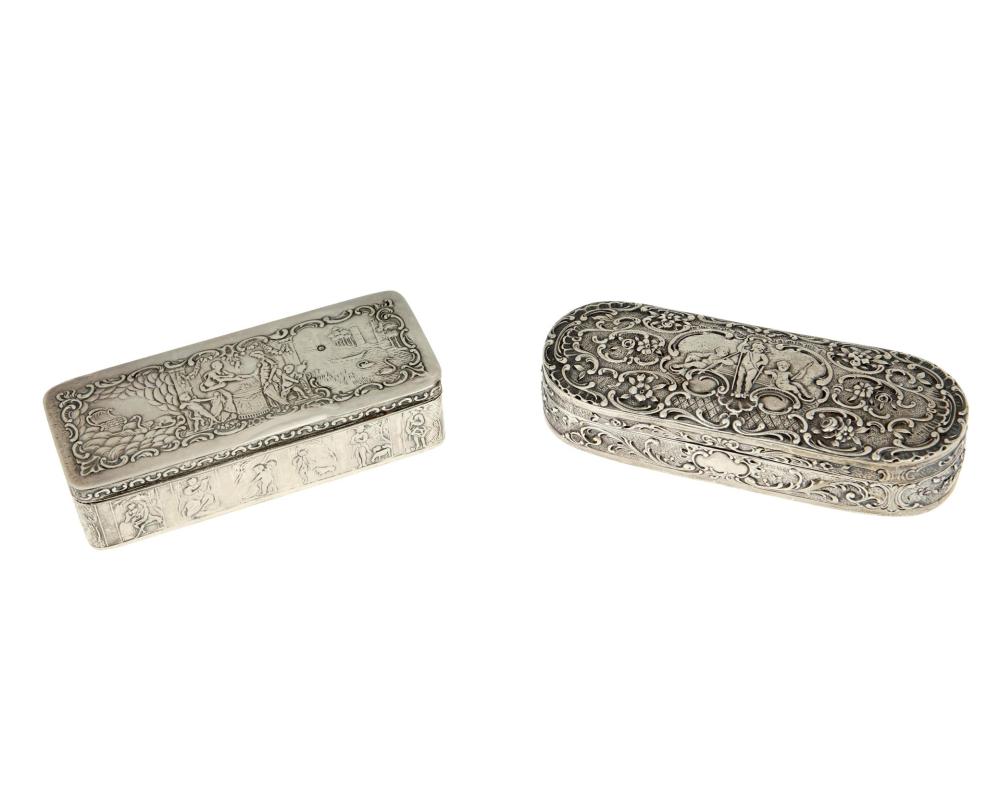 TWO GERMAN STERLING SILVER BOXESTwo