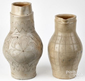 TWO GERMAN STONEWARE JUGS/PITC