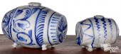 TWO GERMAN STONEWARE KEGS, 19T