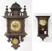 TWO GERMAN WALL CLOCKS: A) ope