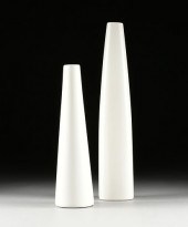 TWO GERMAN WHITE EARTHENWARE V