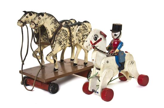 Two German Wood Pull Toys one of
