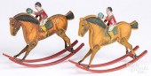 TWO GIBBS PAINTED ROCKING HORS