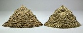 Two gilt brass Lancers caps re