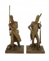 TWO GILT-BRONZE SCULPTURES OF