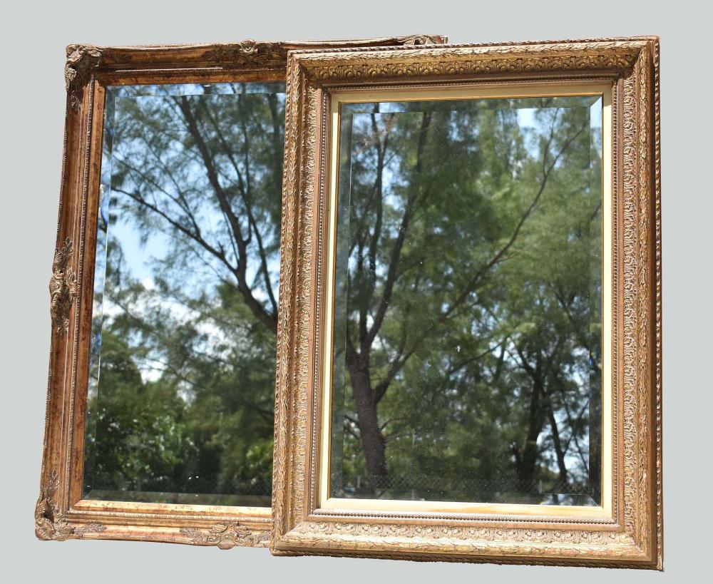 TWO GILT COMPOSITION MIRRORSModern.