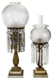 TWO GILT METAL AND MARBLE SINU