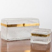 TWO GILT-METAL MOUNTED CUT-GLA