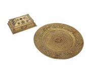 TWO GILT-METAL TABLE ITEMSTwo