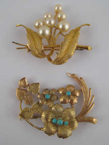 Two gilt metal (tests silver) spray