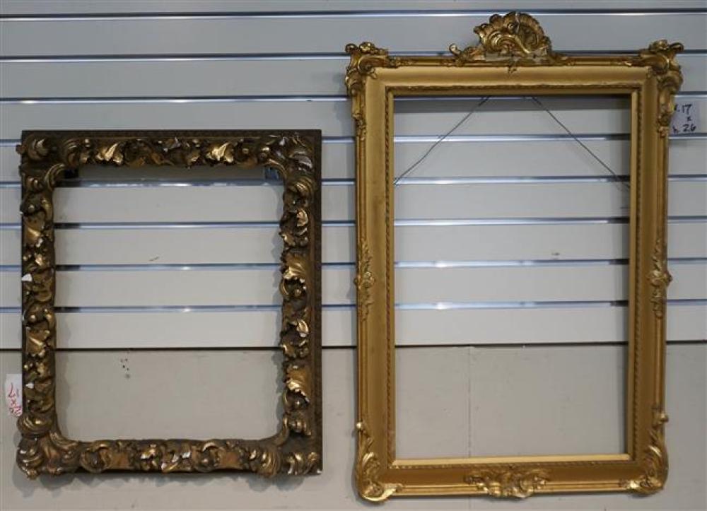 TWO GILTWOOD FRAMES, LARGER: 33 X