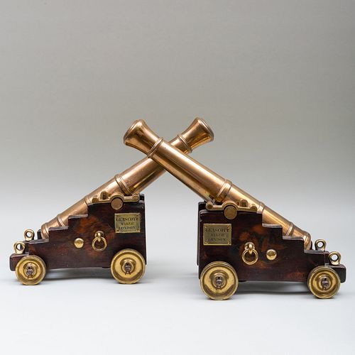TWO GLASCOTT BRASS SIGNAL
