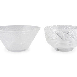 Two Glass Bowls, Lalique and