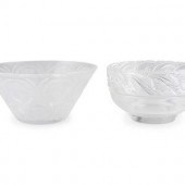 Two Glass Bowls, Lalique and T