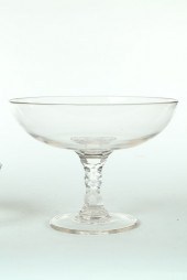TWO GLASS COMPOTES.  American