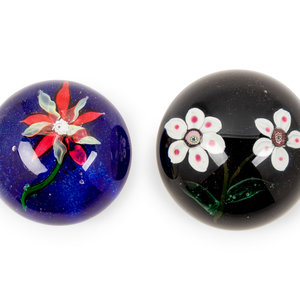 Two Glass Paperweights Width of