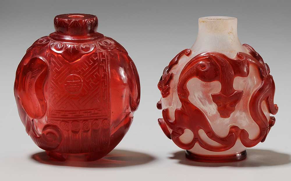 Two Glass Snuff Bottles Chinese,