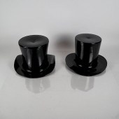 TWO GLASS TOP HAT-FORM ICE BUC