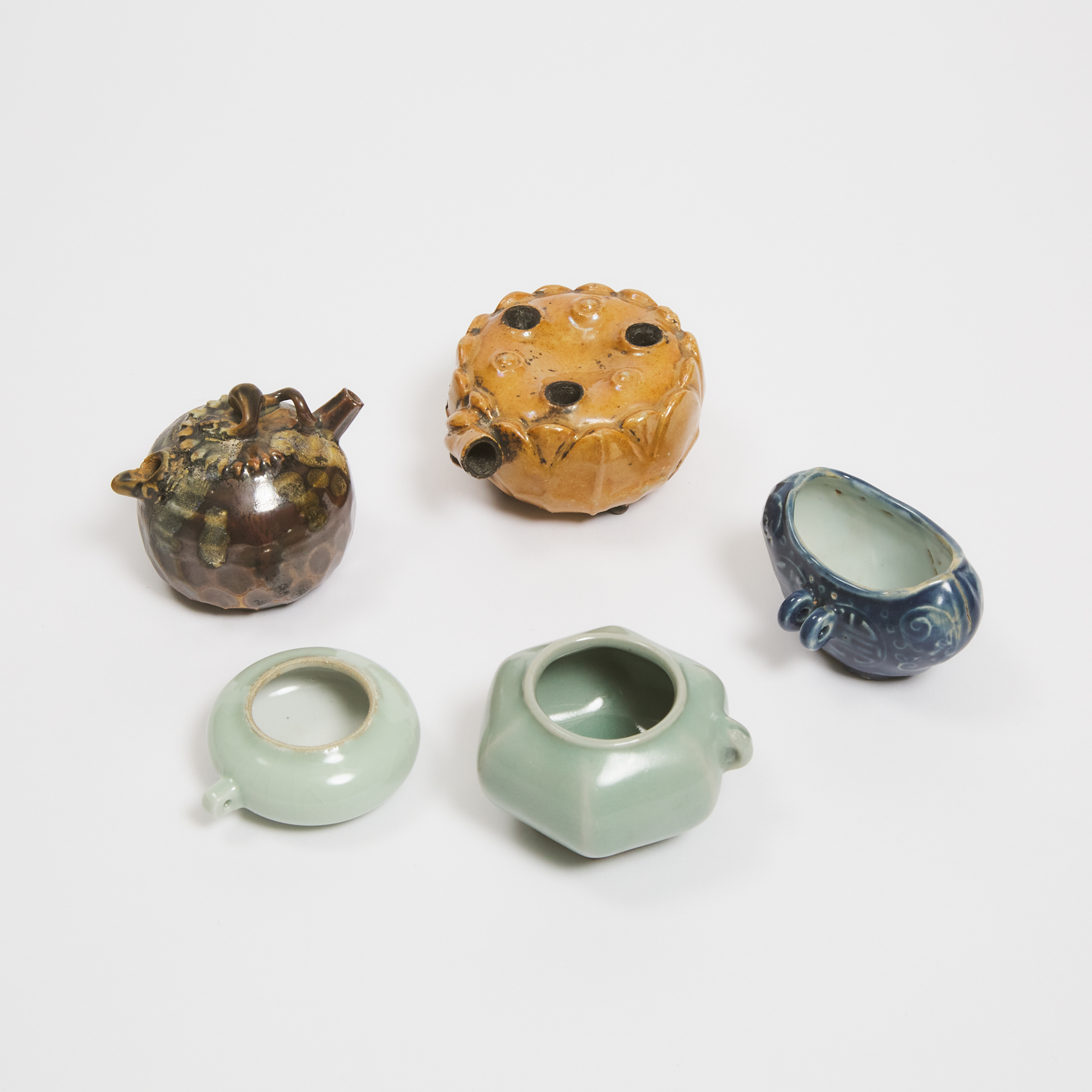 Two Glazed Stoneware Water