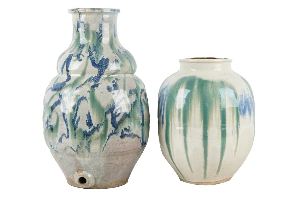 TWO GLAZED TERRA COTTA VESSELSthe