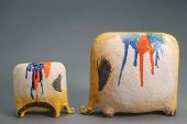 TWO GLI ETRUSCHI GLAZED CERAMI