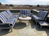 TWO GLOSTER TEAK SETTEES, SOFA