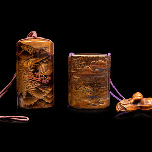 Two Gold and Black Lacquer