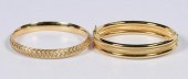 TWO GOLD BANGLE BRACELETS, 18K
