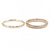 TWO GOLD BANGLE BRACELETS The