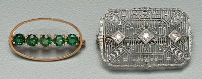 Two gold brooches: vintage