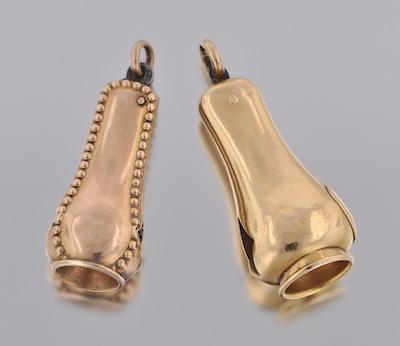 Two Gold Cigar Cutters 14k yellow