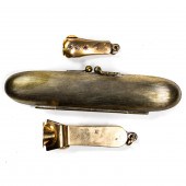 TWO GOLD CIGAR CUTTERS Two gol
