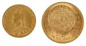 TWO GOLD COINS1959 Mexican 20