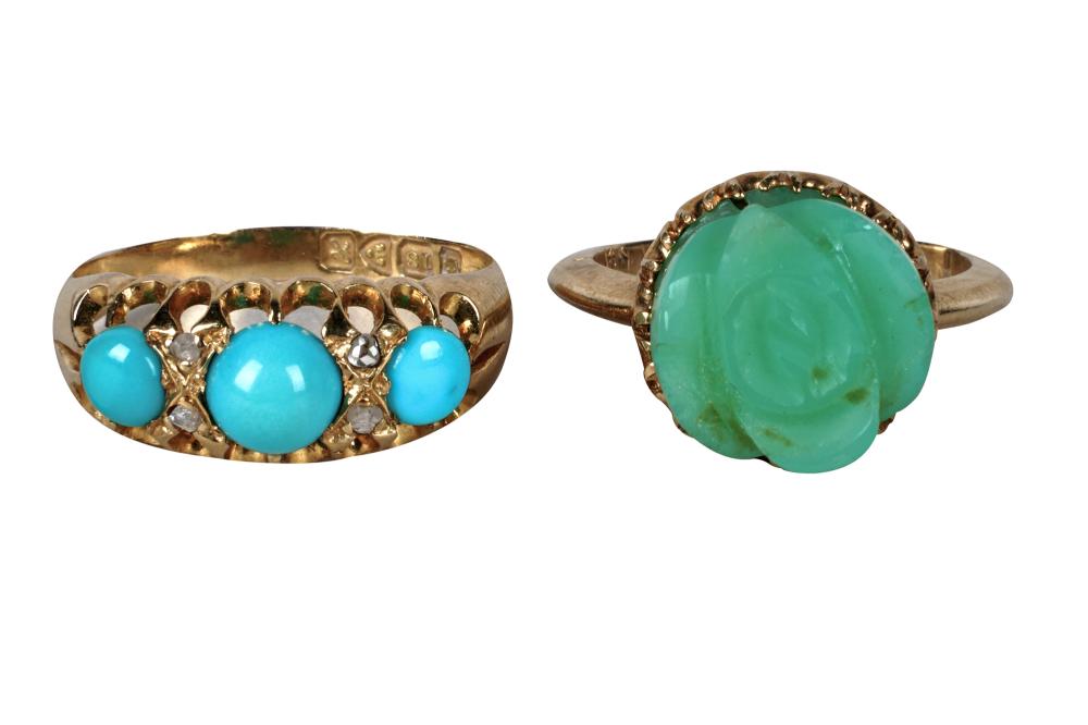TWO GOLD, DIAMOND, & GEM-SET
