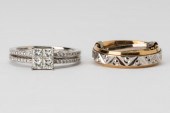 TWO GOLD & DIAMOND RINGSthe 14