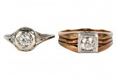 TWO GOLD & DIAMOND RINGSthe 14